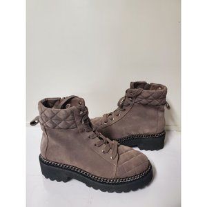 Vince Camuto Women's Maissa Quilted Suede Lace-Up Boots Size 8M